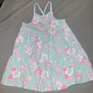 Cat & Jack Blue Dress with Pink Floral Pattern